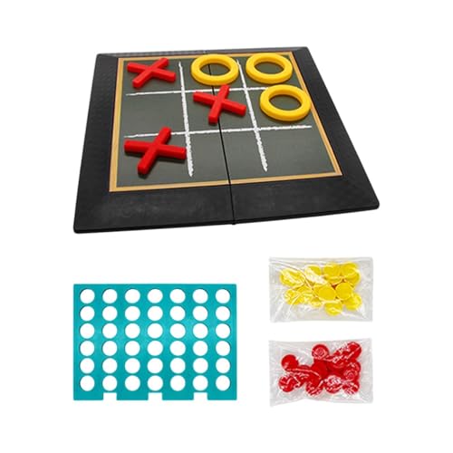 Baoblaze 2-in-1-Brettspiel, faltbar, 4 in Einer Reihe, Tic-Toe-Spiel, Desktop-Spielzeug, tragbares, leichtes Familienspiel für Kinder von Baoblaze