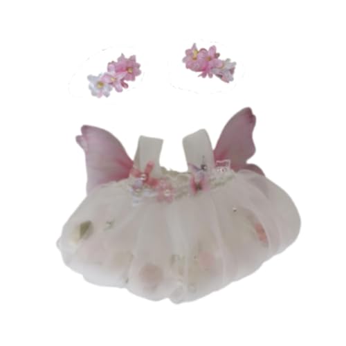 Baoblaze 20cm Puppenkleidung, Puppenzubehör, süßes, weiches Feen-Puppenkleid, handgefertigte Puppenkleidung, Geschenkparty, 5 6 7 8 9 10 kleine Mädchen, Rosa mit Haarnadel von Baoblaze