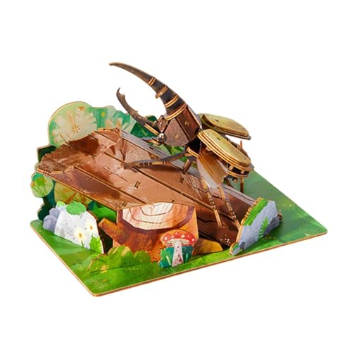 Baoblaze 3D-Holzpuzzle, Holzmodelle, DIY-Kunsthandwerk, Montessori-Spielzeug, pädagogisches Holzbau-Postkarten-Kits für Jungen und Mädchen ab 3 Jahren, Laubholzkäfer von Baoblaze