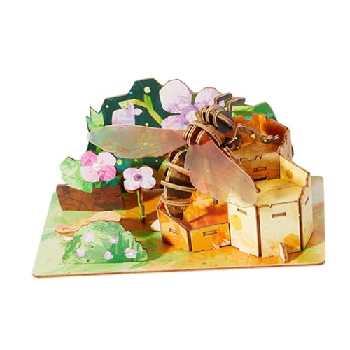 Baoblaze 3D-Holzpuzzle, Holzmodelle, DIY-Kunsthandwerk, Montessori-Spielzeug, pädagogisches Holzbau-Postkarten-Kits für Jungen und Mädchen ab 3 Jahren, Westliche Biene von Baoblaze