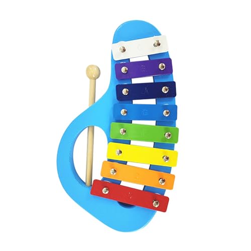 Baoblaze 8-Noten-Xylophon aus Metall, Regenbogen-Glockenspiel aus Holz, Musikinstrument, Kinder-Holz-Xylophon für Bands und Erwachsene, Geschenke zum, Blau von Baoblaze