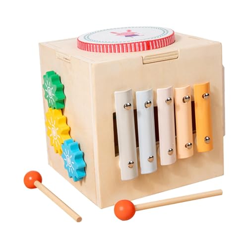 Baoblaze Aktivitätswürfel, sensorisches Spielzeug, Spielsets aus Holz, entwickelt pädagogisches Lernspielzeug, Musikspielzeug für Kleinkinder, Kinder, Babys, von Baoblaze