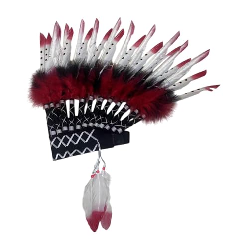 Baoblaze American Chief Indian Native Hut Künstliche Federkopfschmuck für Party Karneval, Feder von Baoblaze