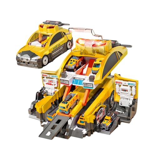 Baoblaze Auto-Spielzeug-LKW-Set für Kinder mit 6 kleinen Autos aus Legierung, kreatives Trägerfahrzeug-Spielzeug, Deformations-Spielzeugauto für Partygeschenke, Technisches Auto von Baoblaze