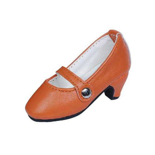 Baoblaze BJD Puppenschuhe, Prinzessinnenschuhe, Bequeme, stylische Retro-Mode, quadratische Zehenpartie, mittelhoher Absatz, Schuhe fürfür 1:4 Accessoires, Braun von Baoblaze