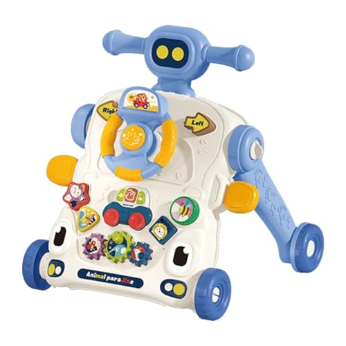 Baoblaze Baby Kleinkinder Push Spielzeug Lernen zu Stehen Gehen Frühen Lernen Push Spielzeug Interaktive Sound Wirkung Baby Gleitet Auto Infant, 3 in 1 Blue von Baoblaze