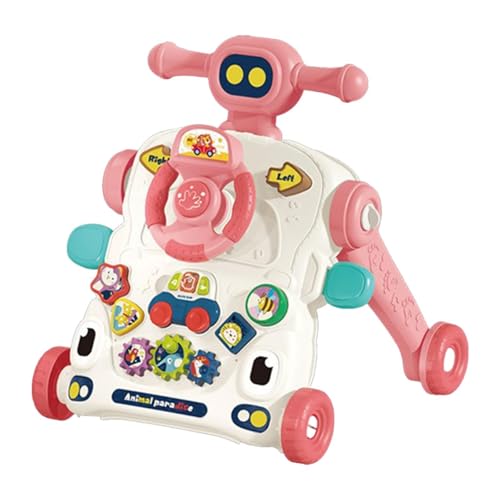 Baoblaze Baby Kleinkinder Push Spielzeug Lernen zu Stehen Gehen Frühen Lernen Push Spielzeug Interaktive Sound Wirkung Baby Gleitet Auto Infant, 3 in 1 Pink von Baoblaze