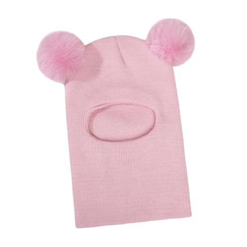 Baoblaze Baby Wintermütze Süße Schneemütze mit Doppel- Pom Kleinkind Trendy Unisex, Rosa von Baoblaze