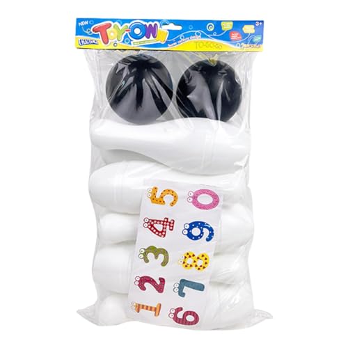 Baoblaze Bowling-Set für, Aktivitätsspiel, Indoor-Spielzeug, interaktives Bowling-Spielzeug für draußen, Kegel und Bälle für gemeinsame Rasenaktivitäten, 10 Pins mit Aufkleber Baoblaze Bowling-Set für, Aktivitätsspiel, Indoor-Spielzeug, interaktives Bowling-Spielzeug für draußen, Kegel und Bälle für gemeinsame Rasenaktivitäten, 10 Pins mit Aufkleber von Baoblaze