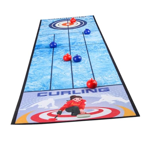 Baoblaze Brettspiel für Kinder, Tabletop-Curling-Strategiespiel für den Spieleabend, lustiges Familienspiel für Kinder und Erwachsene, Partyspiel, 2–6 Spieler, Curlingmatte von Baoblaze