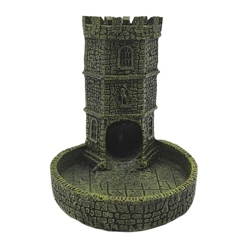 Baoblaze Burg Würfelturm Tabletop Rollenspiel Harz Zufälliges Zubehör für Brettspiele Würfel Rollturm für Geburtstagsgeschenk Gamer, Gelbgrün von Baoblaze