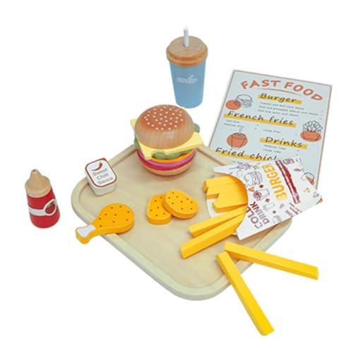 Baoblaze Burger-Stapelspielzeug, Holz-Spielküchen-Lebensmittelset, passendes Spiel, Montessori-Burger-Spielset für Kinder, Jungen, Kleinkinder von Baoblaze