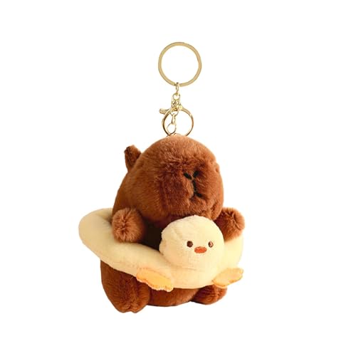 Baoblaze Capybara-Plüsch-Schlüsselanhänger, Spielzeug, Capybara, Kuscheltiere, Ornament, süßer Capybara-Schlüsselanhänger für Kinder, kreative Geschenke, Ente von Baoblaze