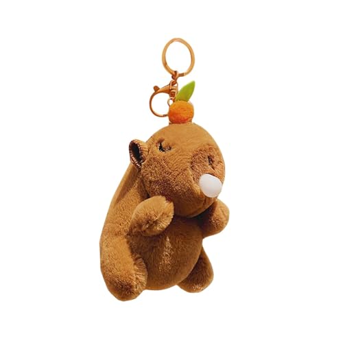 Baoblaze Capybara-Plüsch-Schlüsselanhänger, Spielzeug, Capybara, Kuscheltiere, Ornament, süßer Capybara-Schlüsselanhänger für Kinder, kreative Geschenke, Persimmon von Baoblaze