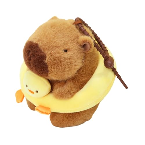 Baoblaze Capybara Plüschtier, Stofftier, Schlüsselanhänger, Plüschtier Capybara, Stofftier, Plüsch-Capybara-Puppe für Kinder, Kinder, Raumdekoration, Enten-Schwimmring von Baoblaze