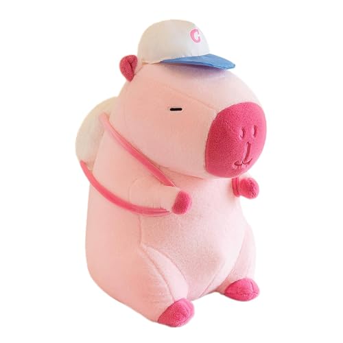 Baoblaze Capybara Stofftier Capybara Plüschtier Lebensechtes kreatives Stofftier Weiches Capybara Plushie Plüschpuppe für Freunde Geschenke, Rosa Tasche, 22CM von Baoblaze