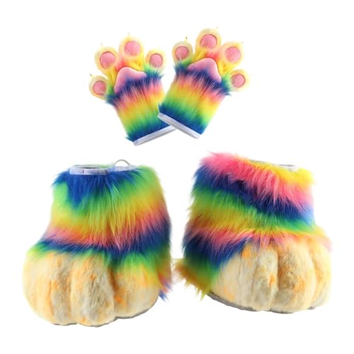 Baoblaze Cosplay Krallenhandschuhe mit pelzigen Stiefeln, Foto-Requisiten für Halloween-Partys, Kostüme Baoblaze Cosplay Krallenhandschuhe mit pelzigen Stiefeln, Foto-Requisiten für Halloween-Partys, Kostüme von Baoblaze