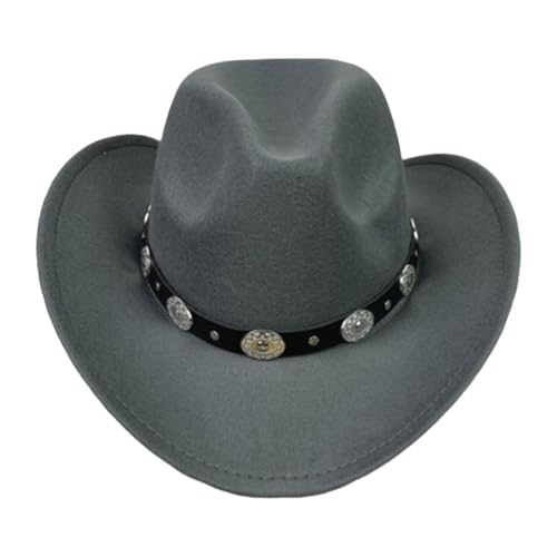 Baoblaze Cowgirl-Hut, bequemer Jazz-Zylinder für Musikfestivals, Outdoor-, Damen und Herren, Grau Baoblaze Cowgirl-Hut, bequemer Jazz-Zylinder für Musikfestivals, Outdoor-, Damen und Herren, Grau von Baoblaze