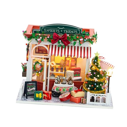 Baoblaze DIY-Miniatur-Puppenhaus-Bausätze, handgefertigtes Puppenhaus, Heimdekoration, kreatives Miniatur-Weihnachtsfest mit Möbeln für Erwachsene und Kinder von Baoblaze