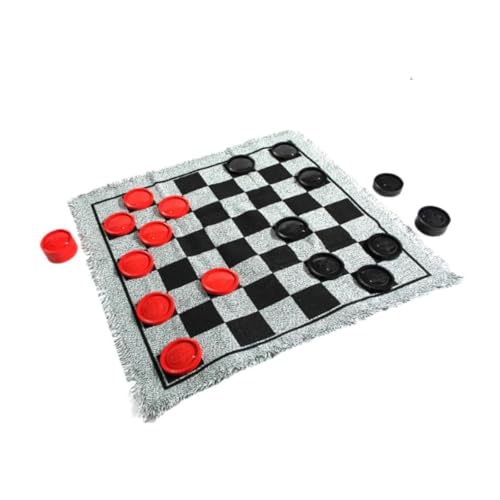 Baoblaze Dame-Brettspiel-Set, Tic Tac Toe-Brett 3 in 1 für Kinder und Erwachsene, große Dame-Spielmatte, Brettspiel, Riesen-Dame, GRAU von Baoblaze