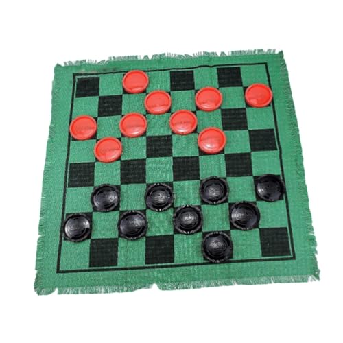 Baoblaze Dame-Brettspiel-Set, Tic Tac Toe-Brett 3 in 1 für Kinder und Erwachsene, große Dame-Spielmatte, Brettspiel, Riesen-Dame, GRÜN von Baoblaze