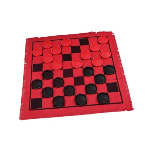 Baoblaze Dame-Brettspiel-Set, Tic Tac Toe-Brett 3 in 1 für Kinder und Erwachsene, große Dame-Spielmatte, Brettspiel, Riesen-Dame, ROT von Baoblaze