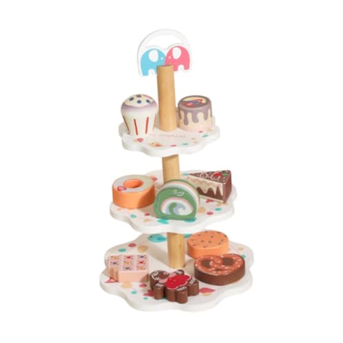 Baoblaze Dessertständer-Spielset, Holzspielzeug, Spielkuchen-Lebensmittelset, Spielzeug, Rollenspiel, Küchenzubehör für Kinder, Mädchen, Jungen, von Baoblaze