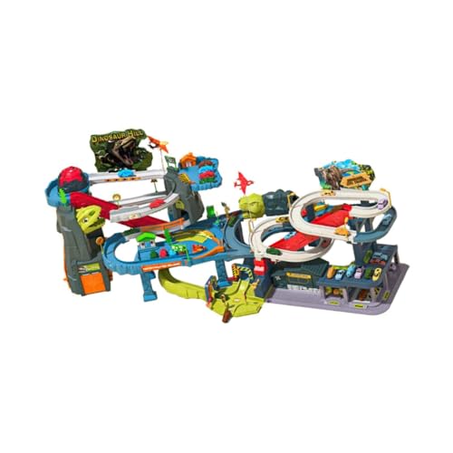 Baoblaze Dinosaurier-Rennbahn-Spielzeug, Spielfahrzeug-Spielzeug-Set, Lernspielzeug, Montessori-Spielzeug, lustige Flexible Dinos-Bahnschienen für Kinder, Vulkan von Baoblaze