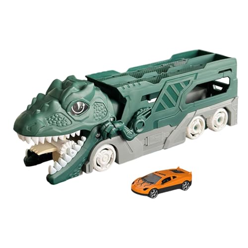 Baoblaze Dinosaurier-Transport-LKW-Träger, elektrisches Licht und Sound-Spielzeug, inklusive einem zufälligen Mini-Auto, Dinosaurier-Verschlingungs-LKW, GRÜN von Baoblaze