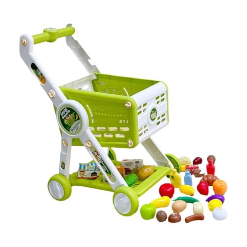 Baoblaze Einkaufswagen-Trolley-Set für Kinder, Rollenspiele mit 30 Obstzubehörteilen, multifunktionales Aufbewahrungsspielzeug, Rollenspiele als Babygeschenk von Baoblaze