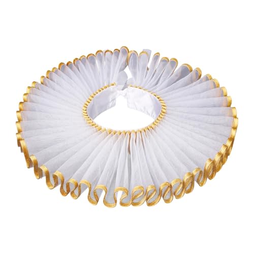 Baoblaze Elisabethanische Halskrause, Robustes Kostüm-Accessoire für Festivals, Gothic, Feiertagspartys, Goldweiß Baoblaze Elisabethanische Halskrause, Robustes Kostüm-Accessoire für Festivals, Gothic, Feiertagspartys, Goldweiß von Baoblaze