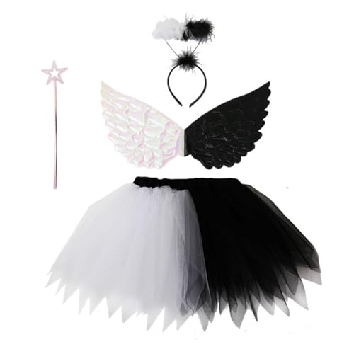 Baoblaze Engel Flügel Kostüm Set Tutu Kostüm Kinder Cosplay für Bühnenauftritt von Baoblaze