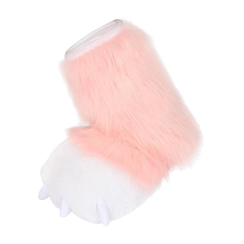 Baoblaze Fuzzy Paw Plüsch Fuß Cosplay Monster Hausschuhe Zubehör Fursuit Party Tier Hausschuhe für Karneval Abschlussball Halloween Erwachsene Kinder, ROSA von Baoblaze