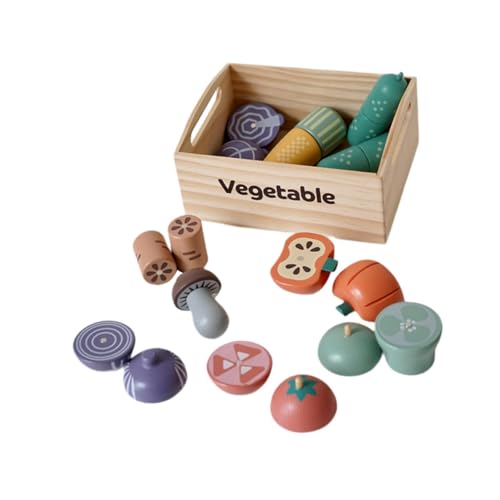 Baoblaze Gemüseschneideset aus Holz, Rollenspiel mit Essen, Lernspielzeug, Montessori-Spielzeug, Rollenspiele für Kinder ab 3 Jahren, Geschenk von Baoblaze