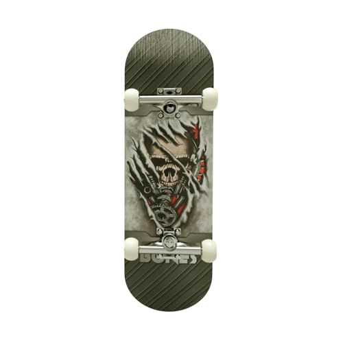 Baoblaze Griffbrett-Fingerspitzen-Bewegung, Sammlerstück, Partygeschenk, neuartiges Griffbrett, Mini-Finger-Skateboard-Spielzeug für Kinder und Erwachsene, Schwarzer Totenkopf von Baoblaze