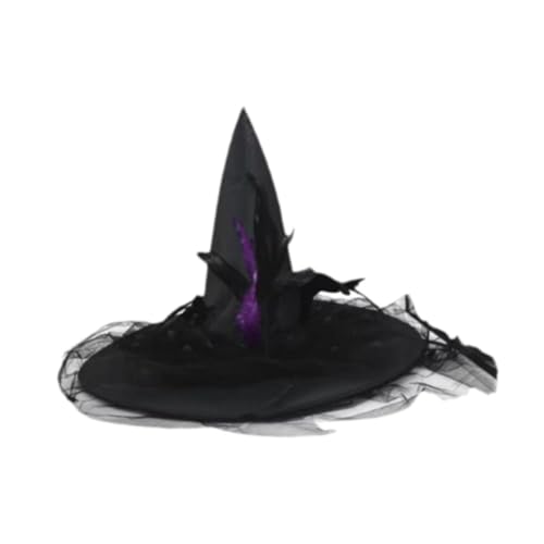 Baoblaze Halloween Hexenhut Mütze Zaubererhut für Bühnenauftritte Party Favor Kostüm, Schwarz von Baoblaze