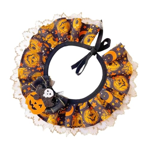 Baoblaze Halloween Katzenhalsband Kostüm Halloween Haustier Dekoration Halsband Verkleidung Kostüm Handgemacht Haustier Sabber Lätzchen Katze Hund Schal für, L von Baoblaze