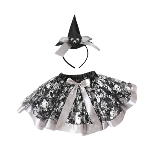 Baoblaze Hexenkostüm für Mädchen, Hexen-Outfit, Halloween, Verkleidung für Karneval, Party, Abschlussball, Silber von Baoblaze