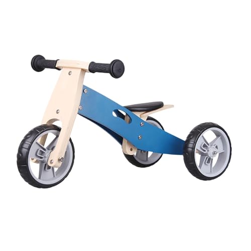 Baoblaze Hölzernes Aufsitzspielzeug für Kleinkinder, erstes Fahrrad mit Rädern, Laufrad für Kleinkinder, Schiebe- und Laufspielzeug für Kinder ab 1 Jahr, BLAU von Baoblaze