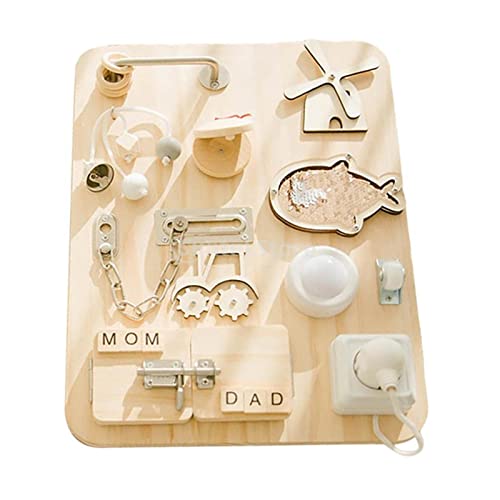 Baoblaze Hölzernes Busy Board Montessori Toys Basic Life Skills Und Feinmotorik, Holz, 40 x 30 x 1,5 cm von Baoblaze