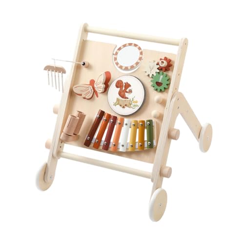 Baoblaze Holz Baby Räder Infant Musical Activity Center Percussion Pädagogisches Kleinkinder Push Walking Spielzeug für Jungen Mädchen von Baoblaze