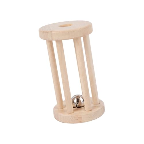 Baoblaze Holz-Roller-Rassel für Babys, Rollglocken-Spielzeug, tragbar, zur Entwicklung motorischer Fähigkeiten, Holzspielzeug, Rasseln mit Glöckchen für Babys, B von Baoblaze