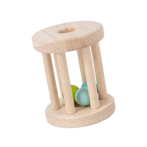 Baoblaze Holz-Roller-Rassel für Babys, Rollglocken-Spielzeug, tragbar, zur Entwicklung motorischer Fähigkeiten, Holzspielzeug, Rasseln mit Glöckchen für Babys, E von Baoblaze