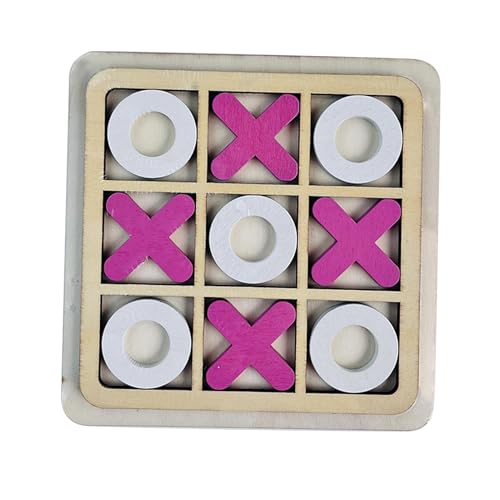 Baoblaze Holz Tic TAC Toe Brettspiel, XO Tischspielzeug, Tic Tac Toe Lernspielzeug Klassische Brettspiele, Montessori Kinder Jeden Alters X und O Reisespiel für Eltern-Kind-Interaktion, rosa weiß von Baoblaze