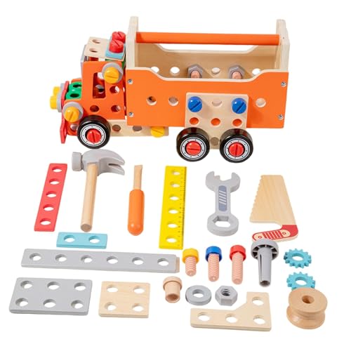 Baoblaze Holz-Werkzeugset für Kinder, pädagogisches Feinmotorik-Werkzeugwagen, Lernspielzeug, Auto-Schraubendreher-Spielzeug, Rollenspiel für Kinder, Jungen von Baoblaze