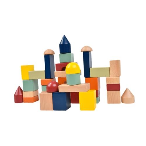 Baoblaze Holzklötze Holzbausteine Set Mehrere Formen Vorschul Holzstapel Stapelklötze Montessori Spielzeug für Kinder von Baoblaze