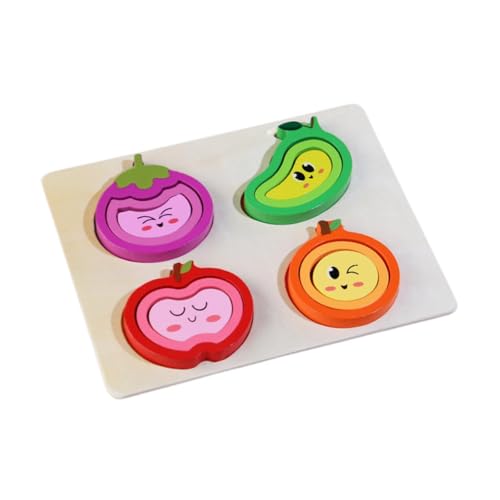 Baoblaze Holzpuzzle, Lernpuzzle, Spielzeug für Kleinkinder, Puzzle, Holzspielzeug, Frühlernspielzeug, Montessori für Babys, Kinder, Kleinkinder, Frucht von Baoblaze