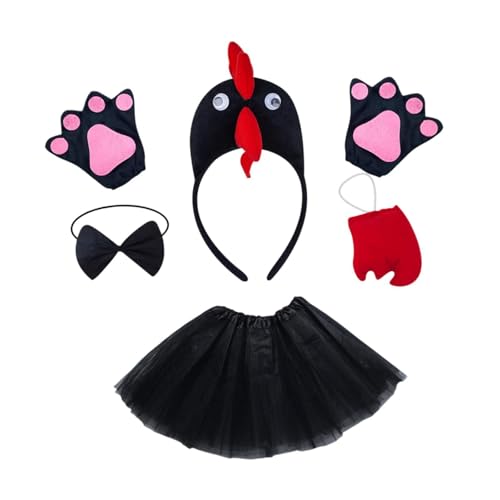 Baoblaze Huhn-Kostüm, Bauernhof-Tier-Kostüm für Urlaub, Cosplay, Requisite, Mädchen und Kinder, Schwarz von Baoblaze