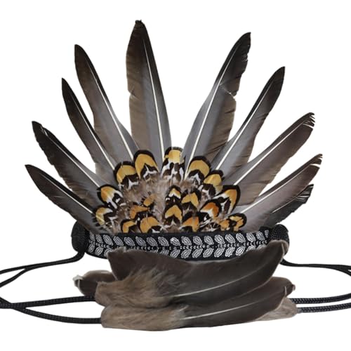 Baoblaze Indian Feather Kopfschmuck Cosplay Kopfbedeckung für Bühnenshow Geburtstagsgeschenk Halloween von Baoblaze