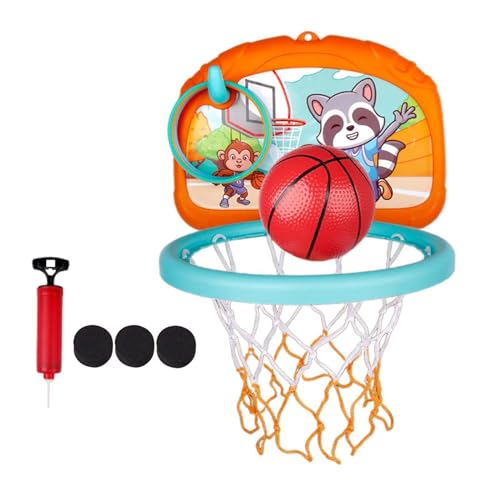 Baoblaze Interaktives Mini-Basketballkorb-Spielzeug für den Innenbereich, an der montiertes Basketballbrett mit Saugnapf, Basketballkorb, Sportspielzeug, Orange von Baoblaze